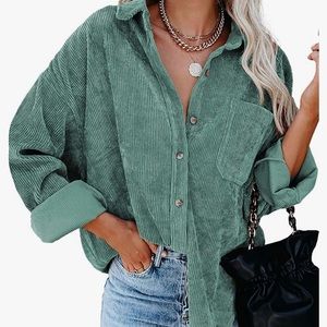 Teal Corduroy Shacket